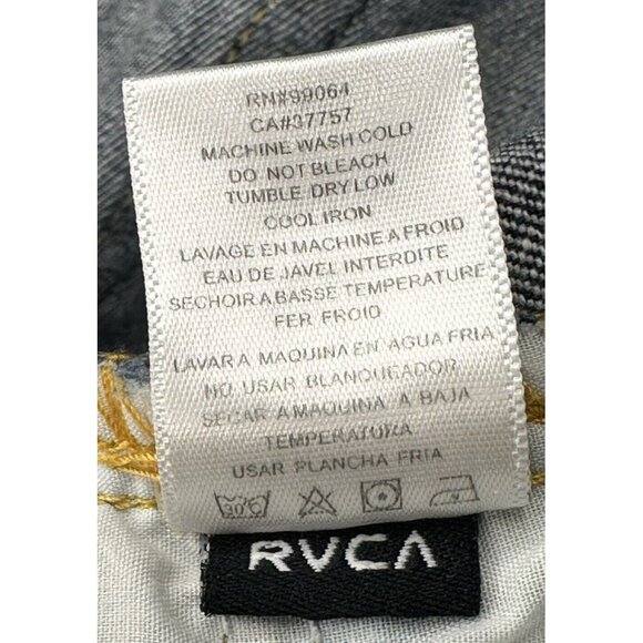 RVCA Jeans Mens Regulars The Balance Of Opposites Slim Blue Size 36 - Picture 15 of 15